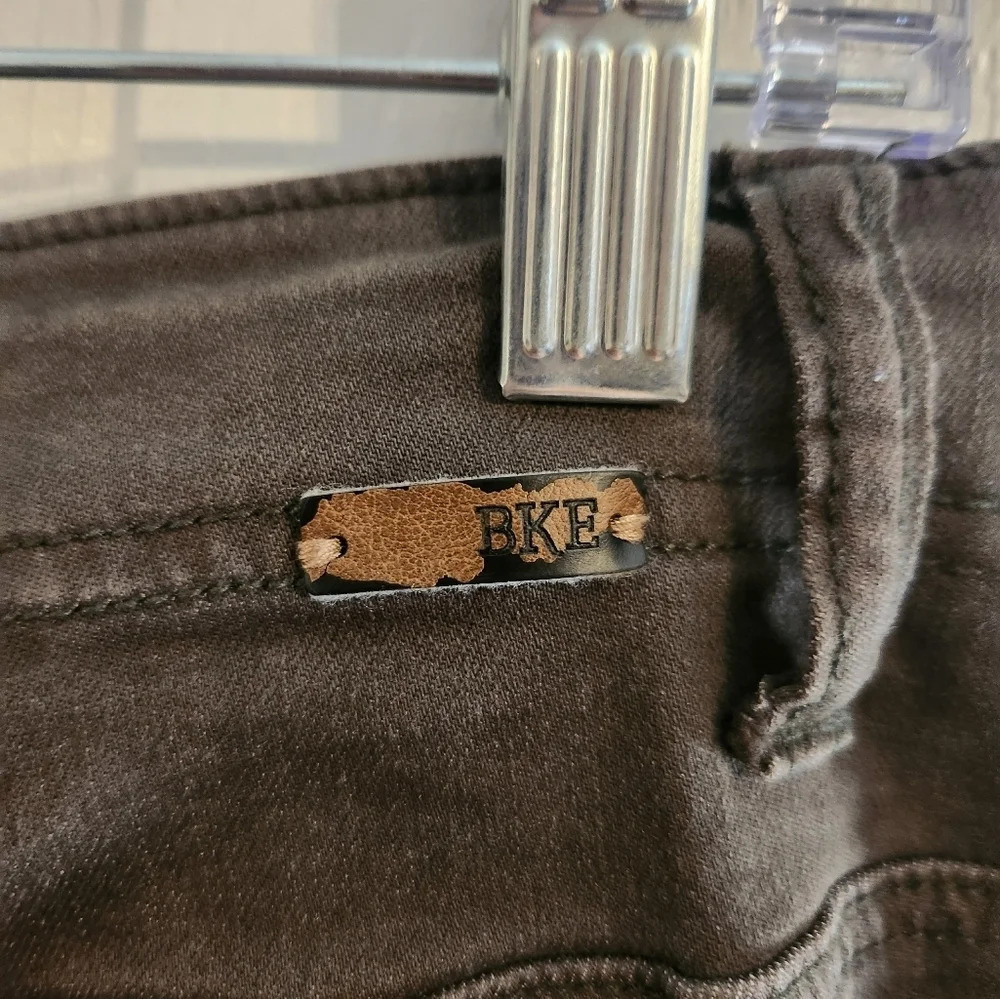 BKE olive green high rise earthy denim ankle jeans pockets woman size 30 - Picture 7 of 10